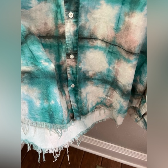 New AMIRI Men's Watercolor Plaid Button Down Shirt - Picture 7 of 11